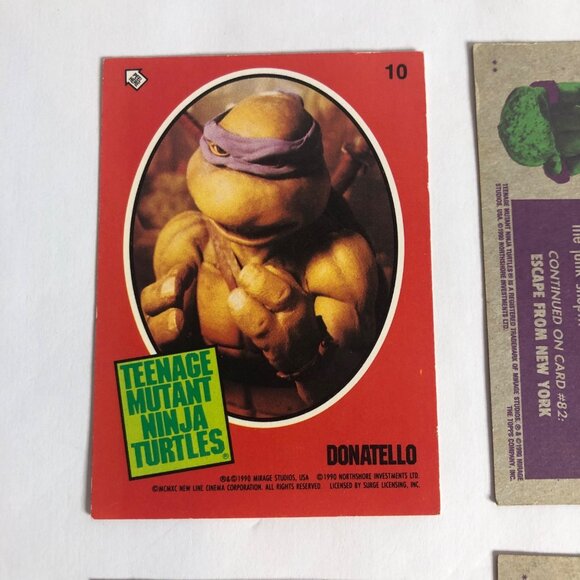Lot of 8 Teenage Mutant Ninja Turtles The Movie Trading Cards & 1 sticker 1990 - Picture 7 of 12
